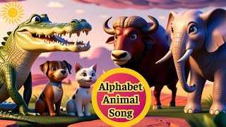 Alphabet Animal Song for KidsNursery Rhymes and Kids SongsSo Cute [upl. by Ahsata]