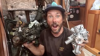 Sailboat Upgrade Installing a New Engine Water Pump Saying Goodbye to Coolant Leaks  Ep 247 [upl. by Ennad449]