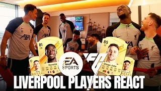 Liverpool players react HILARIOUS Jota amp Konate partnership  EA SPORTS FC 24 ratings revealed [upl. by Noired]