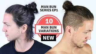 ✅ 10 Different Man Bun Styles  Men’s Long Hairstyles [upl. by Sasha421]