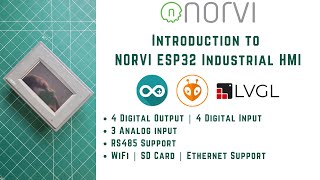 NORVI ESP32 Based Industrial HMI  LVGL  AI  DI  DO  RS485  24V DC  WiFi  SD Card  RJ45 [upl. by Lorri]