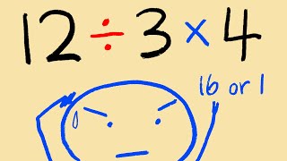 12 divided by 3 times 4   is the answer 16 or 1 [upl. by Tatum]