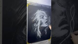 White charcoal drawing “Weight of letting go” viralvideo viralshorts charcoaldrawing drawing [upl. by Sandye]