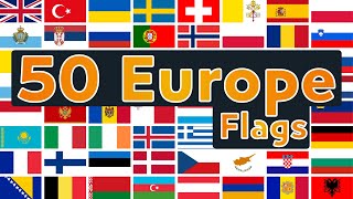 Guess amp Learn 50 FLAGS of Europe  American accent🌎Challenge yourself amp your friends [upl. by Fawna]