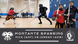 Zweihander  Montante Greatsword Sparring  Nick AHF vs Jordan AOS [upl. by Annawt828]