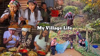 My Village Life In NepalChora Chori No Hunu Ko Dukha 😢2pm Noodles MukbangFatty Pork Belly Curry [upl. by Sherurd]