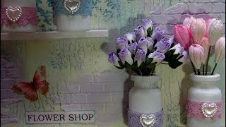 Mixed Media Art Canvas  Spring Time At The Flower Shop [upl. by Klinger71]