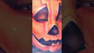 Pumpkin Halloween Makeup Idea  Coloured Contacts shorts [upl. by Ennovi]