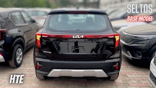 New UPDATED Kia Seltos 2024 🔥 HTE Base Model in Black Colour  1235L  Better than Hyundai Creta [upl. by Woodhouse]