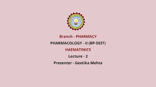 PharmacologyII Haematinics  AKTU Digital Education [upl. by Ambros]