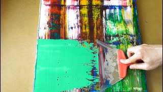 How to paint Abstract Easy  Acrylic on Canvas  Richter Style  Satisfying Demo Work 18 [upl. by Idner890]