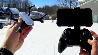 Potensic Elfin Tiny Folding Portable Camera Drone Flight Test Review [upl. by Nnawaj]