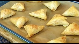 Spanakopita triangles  Best Greek Spinach Pies  Christine Cushing [upl. by Oretos]