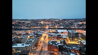 Sherbrooke Quebec Canada in evening  Drone drone [upl. by Eddy]