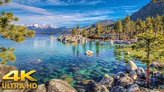 Sierra Nevada Mountain Scenic Drive Around Lake Tahoe 4K California and Nevada [upl. by Gonyea]