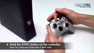 How to connect an Xbox 360 Wireless Controller to an Xbox 360 [upl. by Aiuqes]