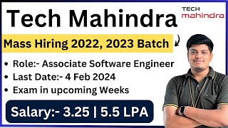 Tech Mahindra Mass Hiring 2022 2023 BATCH  Salary 325  55 LPA  Next Phase Biggest Hiring [upl. by Lecram]