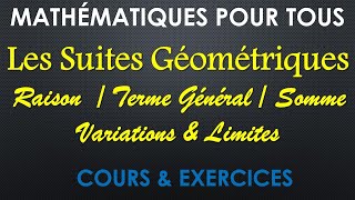 Suites Géométriques Cours et Exemples [upl. by Tinya]