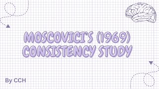 AQA ALEVEL PSYCHOLOGY  Social Influence Moscovici’s 1969 Consistency Study [upl. by Akeihsat976]