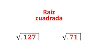 Raiz cuadrada de NÚMEROS DECIMALES entre 0 y 1 [upl. by Ahtamat]