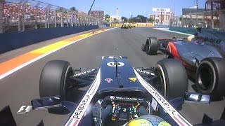 F1 Classic Onboard Maldonado v Hamilton at the 2012 European Grand Prix [upl. by Charmane]