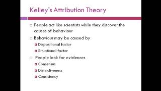 Attribution Theory by Harold Kelley [upl. by Ariamat669]