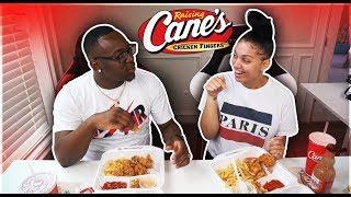 RAISING CANES MUKBANG  STORY TIME ABOUT OUR RELATIONSHIP VERY PERSONAL [upl. by Arahs]