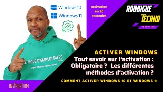 L activation de Windows 10 et Windows 11  pourquoi et comment [upl. by Sandy316]