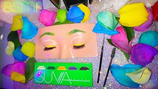 ASMR  Relaxing Makeup Application Colored Brows amp Eyes Silicone Face [upl. by Finnegan]