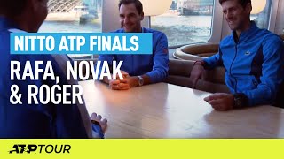 Round Table With Nadal Djokovic amp Federer  Nitto ATP Finals  ATP [upl. by Leontina]