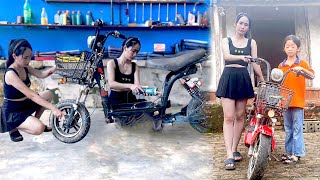 Girl restores electric bicycle bought from scrap yard to give to poor children make mechanical [upl. by Jollanta]