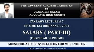 SALARY PART3 UNDER INCOME TAX ORDINANCE 2001 [upl. by Hazen]