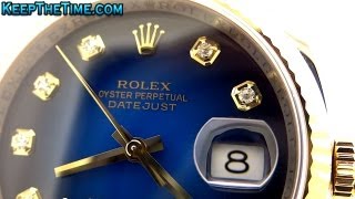 Rolex Datejust 116233 quotBlue Vignette w Diamondsquot Factory Original Dial HD Video Review [upl. by Ahsinelg]