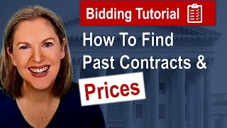 How to Find Past Prices for Better Gov Contract Bids Using Free Resources [upl. by Wixted870]