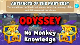 BTD6 Odyssey Hard Mode Tutorial  No Monkey Knowledge Guide  Artifacts Of The Past Test [upl. by Ayitahs]