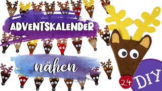 🦌🎄Nähanleitung Rentier Adventskalender nähen 🎄🦌 ✂️  gratis Schnittmuster zum Download [upl. by Ras]