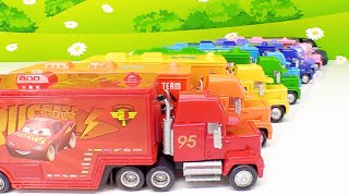 Disney Cars Toy Trucks Color Learning Video for Kids [upl. by Essilem]