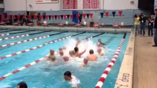 A jump in the pool with WIAA Div 1 state champion Madison Memorial boys swim team [upl. by Mazurek]