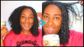 COCONUT OIL CURLING CREAM DOUBLE SHEEN FT BEING GABRIELLE  TRINIDAD YOUTUBER [upl. by Allin]