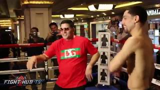 ANGEL GARCIA SHOWS OFF HILARIOUS DANCE MOVES SHADOW BOXES WITH SON DANNY GARCIA [upl. by Petra]