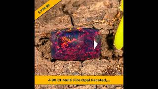 490 Ct Multi Fire Opal Faceted Natural Ethiopian Welo Fire Black Opal Faceted Welo Fire Opal [upl. by Coucher430]