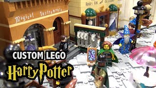 Amazing LEGO Diagon Alley with Full Interiors Custom Harry Potter [upl. by Grosz]