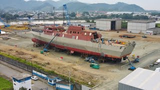 Fragata Tamandaré  Estaleiro ThyssenKrupp Brasil Sul  Itajaí SC [upl. by Yespmed]