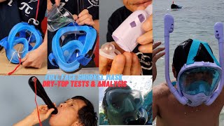 3Step Full Face Snorkel Mask Test amp 3Step Dry Top Test Comprehensive Analysis amp Demo [upl. by Dorothee]