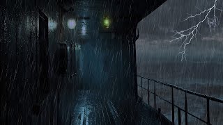 Relaxing Rain on a Ship with Ocean Waves  Ideal for Peaceful Sleep and a Serene Mind [upl. by Phare]