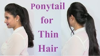 Ponytail Hairstyles for Thin Hair  Voluminous Ponytail Hair Tutorial [upl. by Etsirhc]