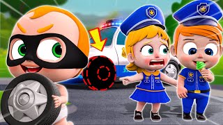 Police Girl Chase Little Thief 👮🏻‍♀️🚨😝  Baby Police Song  NEW✨ Nursery Rhymes For Kids [upl. by Lai]