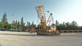 Liebherr  LR 1250 lattice boom crawler crane self disassembly system [upl. by Wiles]