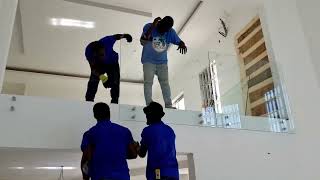 Building in GHANA  TEMA RETIREMENT HOME quotGLASS BALUSTRADE quot PART ONE [upl. by Sualkin]