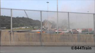 Grain Elevator Demolition at UPs Neff Yard Kansas City MO 62214 Entire Building Collapses [upl. by Aynatan]